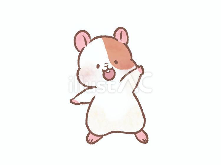 片手を上げるハムスター ハムスター,動物,生き物のイラスト素材