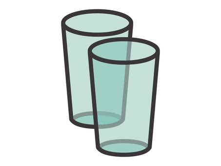 シンプルなコップ２個セット(ガラス)02