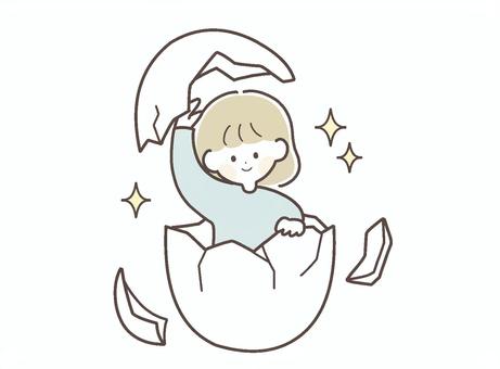 引きこもりから回復した笑顔の女の子 引きこもり,回復,成長,女の子,子ども,子供,笑顔,ほほ笑み,少女,小学生のイラスト素材
