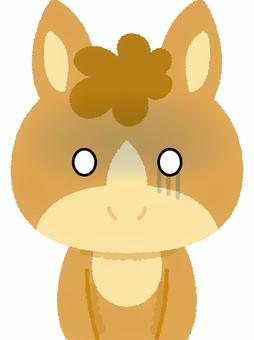馬どん引き ホース,どん引き,引く,青ざめる,茶色,馬,動物のイラスト素材
