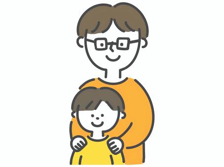 父と息子 家族,ファミリー,親,子供,こども,息子,子,メガネ,父,男の子のイラスト素材