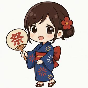 夏祭りを楽しむ女性