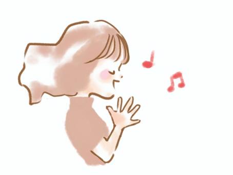 Illustration, song, sing, profile, 