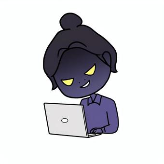 悪巧みを考える女子 悪巧み,罪,悪,悪事,女子,女性,騙す,金,マネー,詐欺のイラスト素材