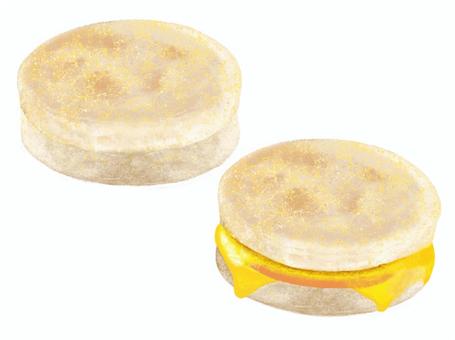 English muffin (ham cheese), JPG and PNG English muffin (ham cheese), english muffin, muffin, bread, JPG and PNG