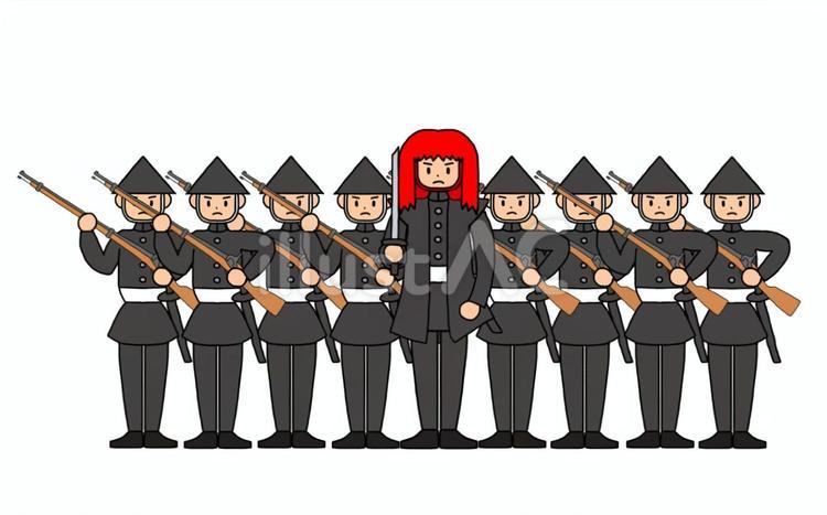 幕末の新政府軍 藩士,武士,侍のイラスト素材
