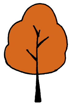 樹木3 木,樹木,街路樹,幹,葉,植える,自然,オレンジ,紅葉,秋のイラスト素材