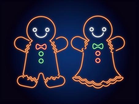 ジンジャーマンのネオンアイコン ネオン,ジンジャーマン,アイコン,シンプル,ベクター,かわいいのイラスト素材