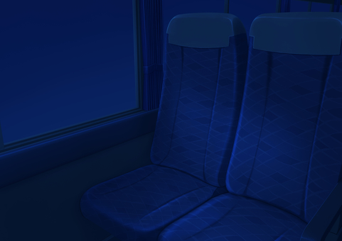 観光バスの座席　背景イラスト03 席,車内,風景,観光バス,内装,背景,リアル,椅子,乗り物,夜のイラスト素材