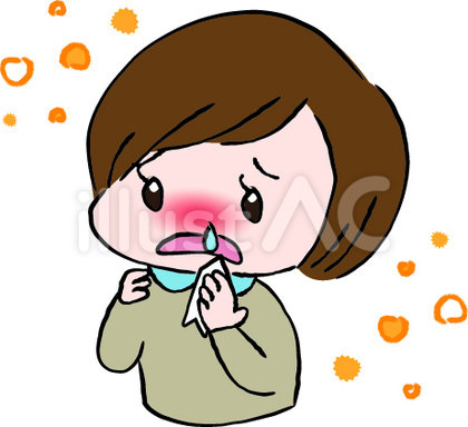 花粉症で鼻水が止まらない女の子