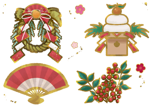 插图, 新年, 好运, 注连绳, 