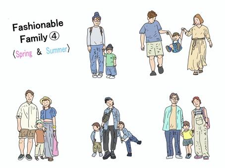 おしゃれファミリーＤＦ④　 家族,ファミリー,パパ,ママ,子供,お父さん,お母さん,ファッショナブル,おしゃれ,かわいいのイラスト素材