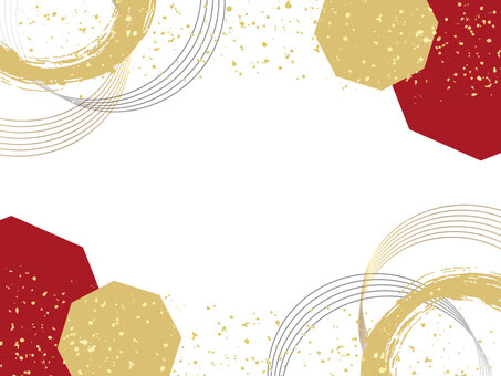 正月背景2 背景,正月,お正月,和柄,フレーム,あしらい,冬,金,赤,元旦のイラスト素材