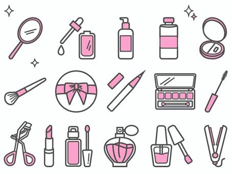Illustration, cosmetics, set, icon, 