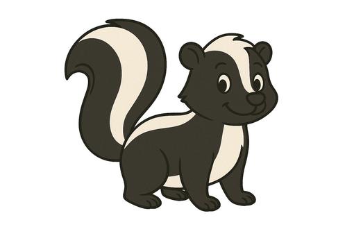 スカンクのアニメ風イラスト