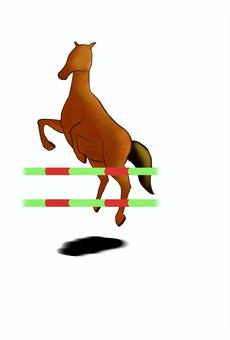 2026_年賀状06 馬,午,跳ね馬,飛躍,躍動感,力強い,ハードル,越える,ジャンプ,目標のイラスト素材