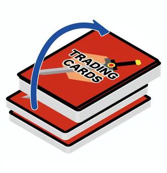 カードゲームで山札をシャッフルする カードゲーム,トレーディングカード,カード,シャッフル,切る,混ぜる,山札,デッキ,トレカ,ゲームのイラスト素材