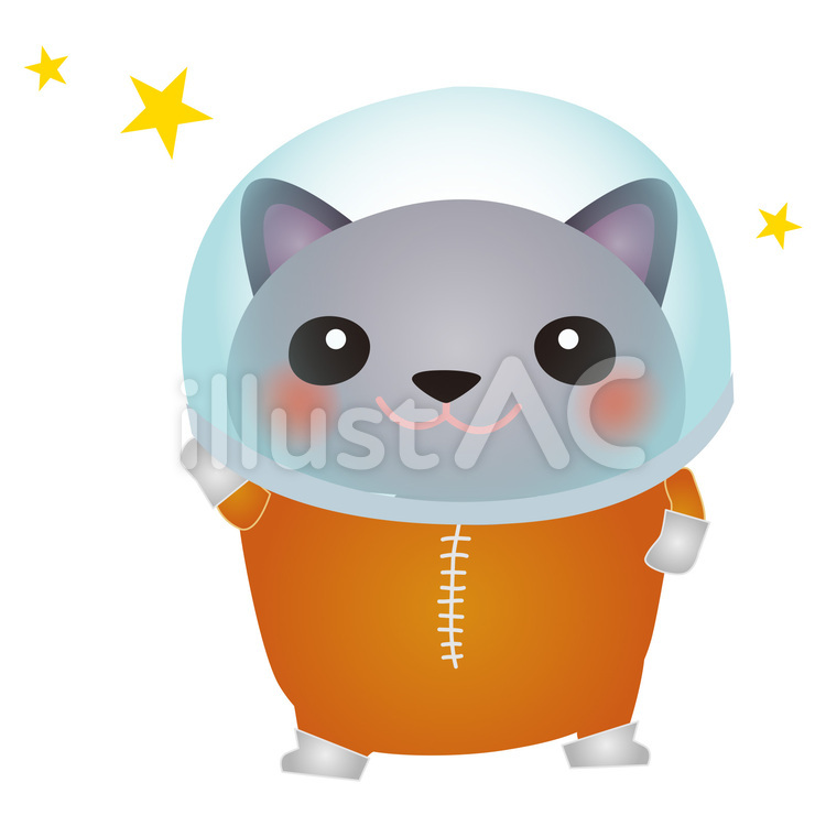 cat061 猫,宇宙飛行士,パイロットのイラスト素材