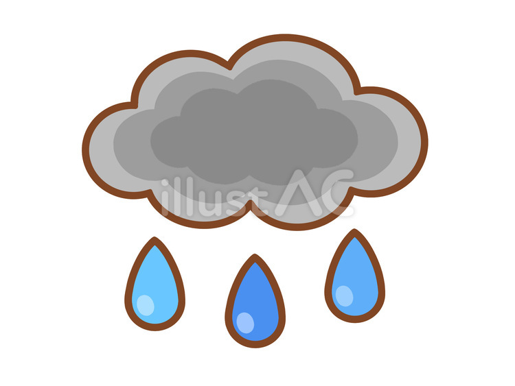 天気（くもり雨） くもり,雨,雨の日のイラスト素材