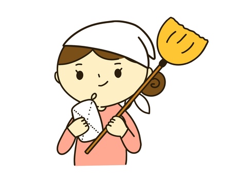 女性・大掃除 女性,大掃除,掃除のイラスト素材