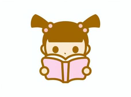 本を読む女の子　ツインテール