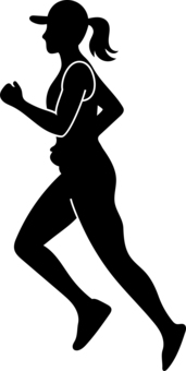 キャップを被った女性ランナー キャップを被った女性ランナー ランナー,女性,走る,ジョギング,マラソン,ダイエット,ウォーキング,シルエットのイラスト素材