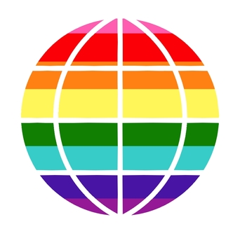 Illustration, earth, rainbow, rainbow-colored, 