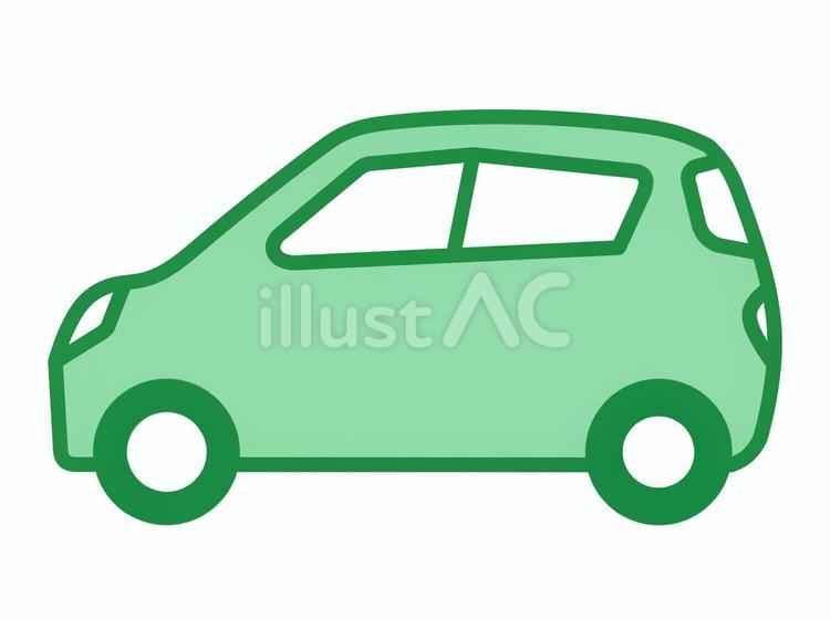 緑色の自動車（軽自動車）のイラスト 軽自動車,小型自動車,軽のイラスト素材
