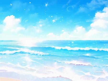 beautiful summer sky and beach, , JPG