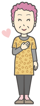  大阪のおばちゃん-064-全身 好き,おばちゃん,大阪,ヒョウ柄,おばはん,中年,女性,関西,派手,おばさんのイラスト素材