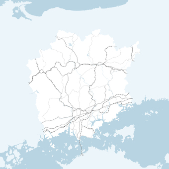 岡山県のシンプルなロードマップ 岡山,岡山県,山陽,中国地方,瀬戸内,瀬戸内海,四国,広島,香川,倉敷のイラスト素材