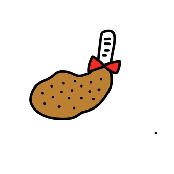 チキン チキン,食べ物,シンプル,鶏肉,パーティー,ごちそう,リボンのイラスト素材