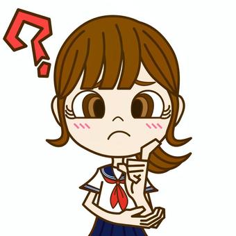 Have doubts ① / Female student / Summer clothes, JPG and PNG Have doubts ① / Female student / Summer clothes, doubt, i do not understand, why, JPG and PNG