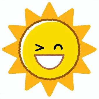 手書き風のかわいい太陽_ウインク 手書き風のかわいい太陽_ウインク 太陽,夏,笑顔のイラスト素材
