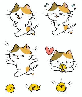 走る猫 ねこ,走る,ネコ,手書き,かわいい,ゆるい,やさしい,生活,日常,キャラのイラスト素材
