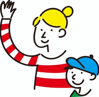 親子のイラスト 親子のイラスト 親子,男の子,ママのイラスト素材
