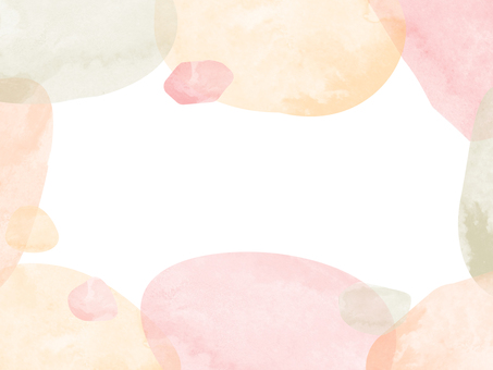 水彩風水玉の秋色フレーム(文字なし)