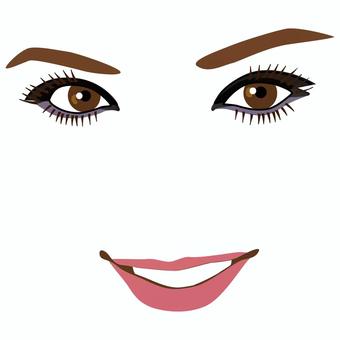 輪郭線のない女性の顔薄メーク18 人,女性,若い,顔,輪郭,正面,下向き,化粧,薄い,シャドーのイラスト素材