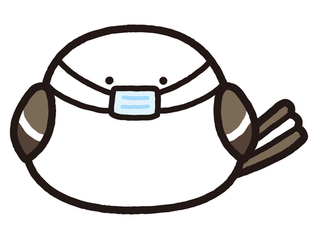 マスクをするシマエナガ シマエナガ,エナガ,鳥,野鳥,動物,マスク,病院,予防,対策,風邪のイラスト素材