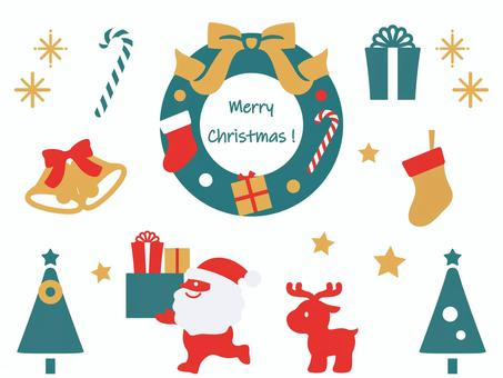 アイコンセット_サンタとトナカイ アイコンセット_サンタとトナカイ クリスマス,アイコン,モチーフ,セット,サンタ,トナカイ,靴下,キラキラ,メリークリスマス,ツリーのイラスト素材