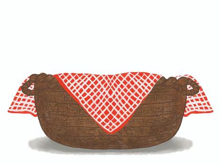 バスケットフレーム1 フレーム,枠,手書き,飾り枠,装飾,かわいい,かご,籠,バスケット,クロスのイラスト素材