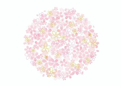 淡い桜のサークル 桜,円,丸,花,柄,春,和風,日本的,ピンク,かわいいのイラスト素材