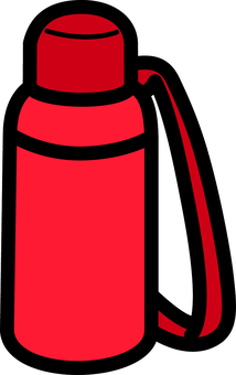 赤の水筒です。 水筒,シンプル,マイボトル,タンブラー,魔法瓶,飲料,容器,携帯,ドリンク,蓋付きのイラスト素材