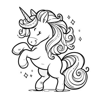 Illustration, unicorn, cute, simple, 