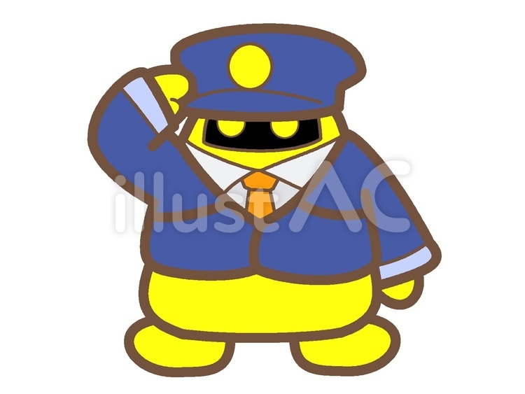 黄色の警察官の制服おばけアイコン おばけ,モンスター,怪物のイラスト素材