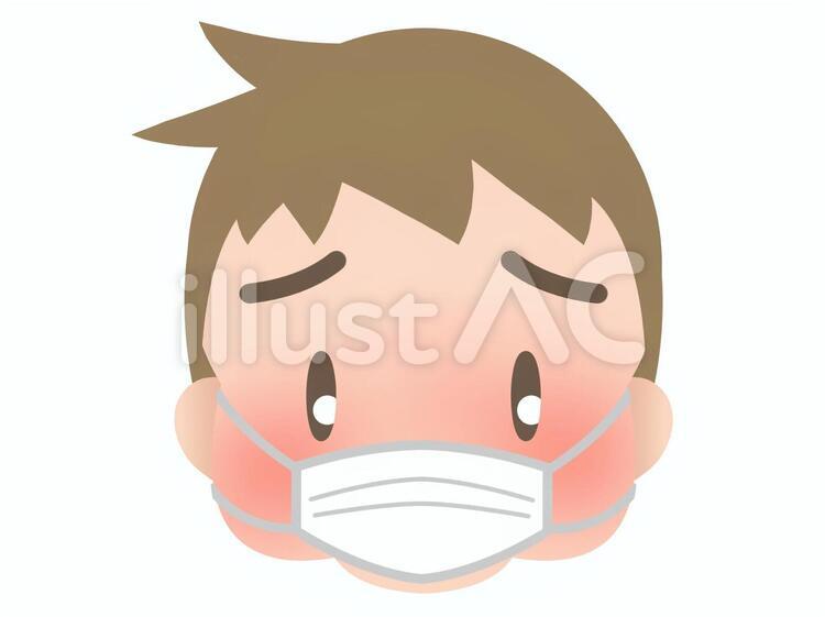 肥満男性-マスク-赤い顔190123 男性,顔,マスクのイラスト素材