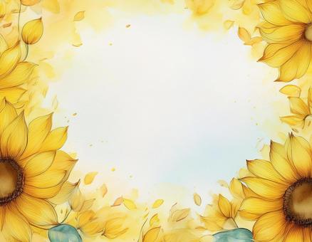 水彩画 ひまわり
