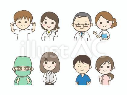 8人の医療チーム_上半身