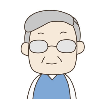 ほんわかした雰囲気のおじいちゃん おじいちゃん,親父,祖父,高齢者,シニア,お年寄り,白髪,グレイヘアー,しわ,メガネのイラスト素材