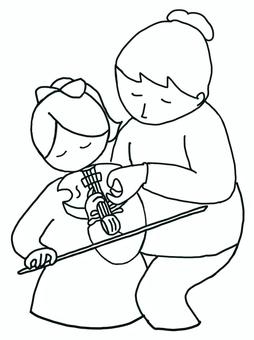 初心者のためのバイオリンレッスン バイオリン,ヴァイオリン,バイオリン教室,教室,先生,教師,生徒,指導,レッスン,初心者のイラスト素材